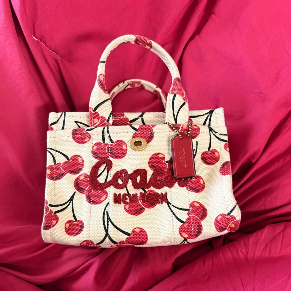 Coach Cherry Canvas Tote Bag